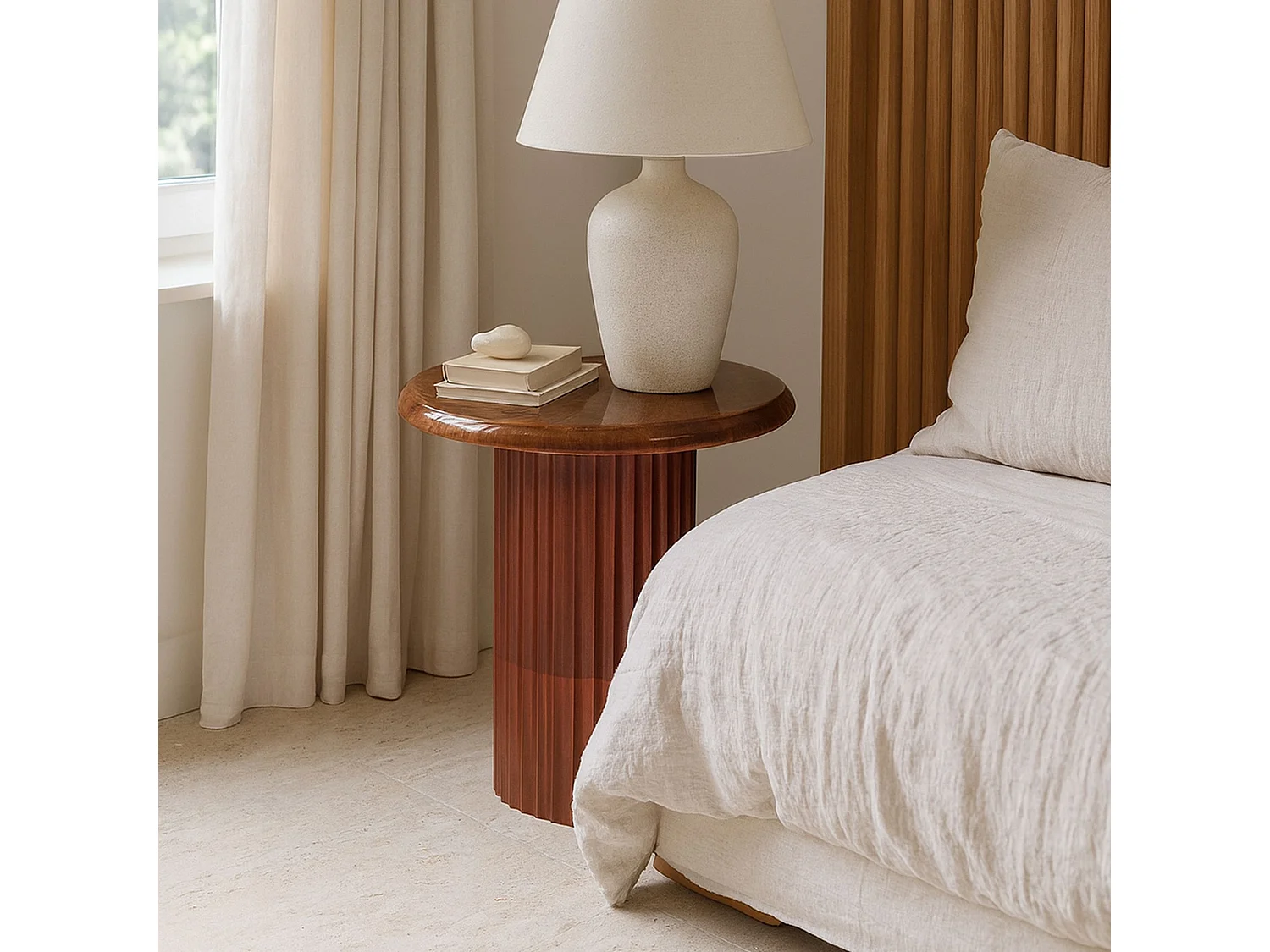 Now's Home - Meuble D'appoint En Bois Manguier/métal émaillé Marron 40x40x42cm Alta