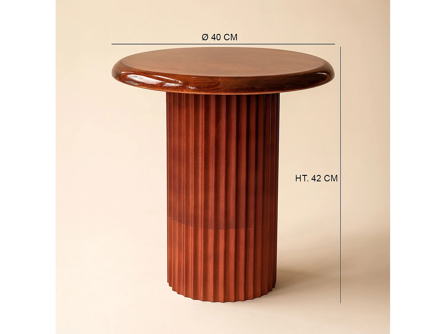 Now's Home - Meuble D'appoint En Bois Manguier/métal émaillé Marron 40x40x42cm Alta