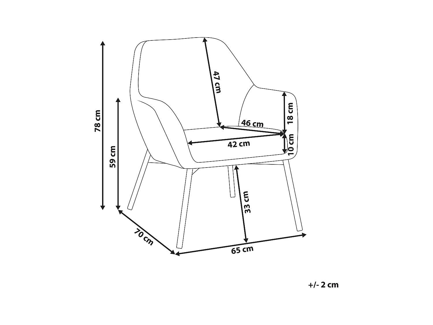 Fauteuil JABRO Tissu Blanc cassé