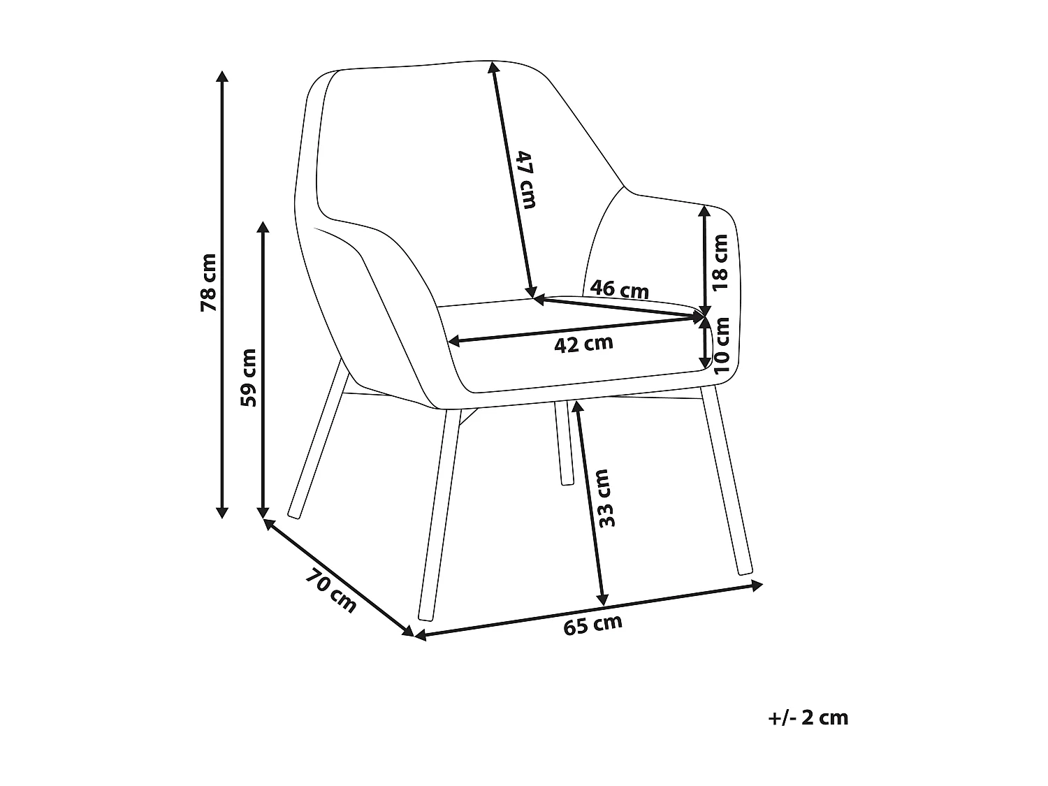 Fauteuil JABRO Tissu Blanc cassé