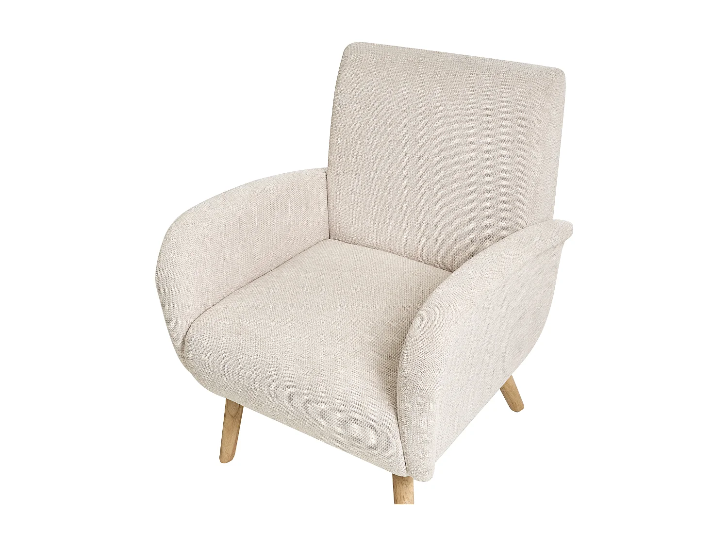 Fauteuil PLASSEN Tissu Beige clair