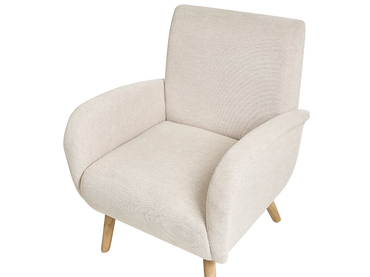 Armchair PLASSEN Fabric Light Beige