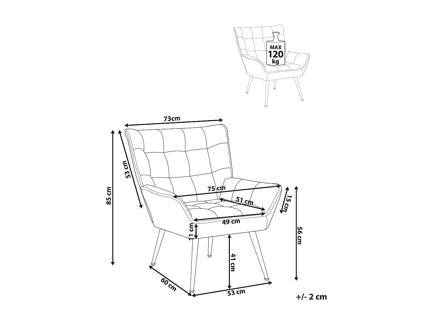 Fauteuil BELLINGMO Tissu Vert