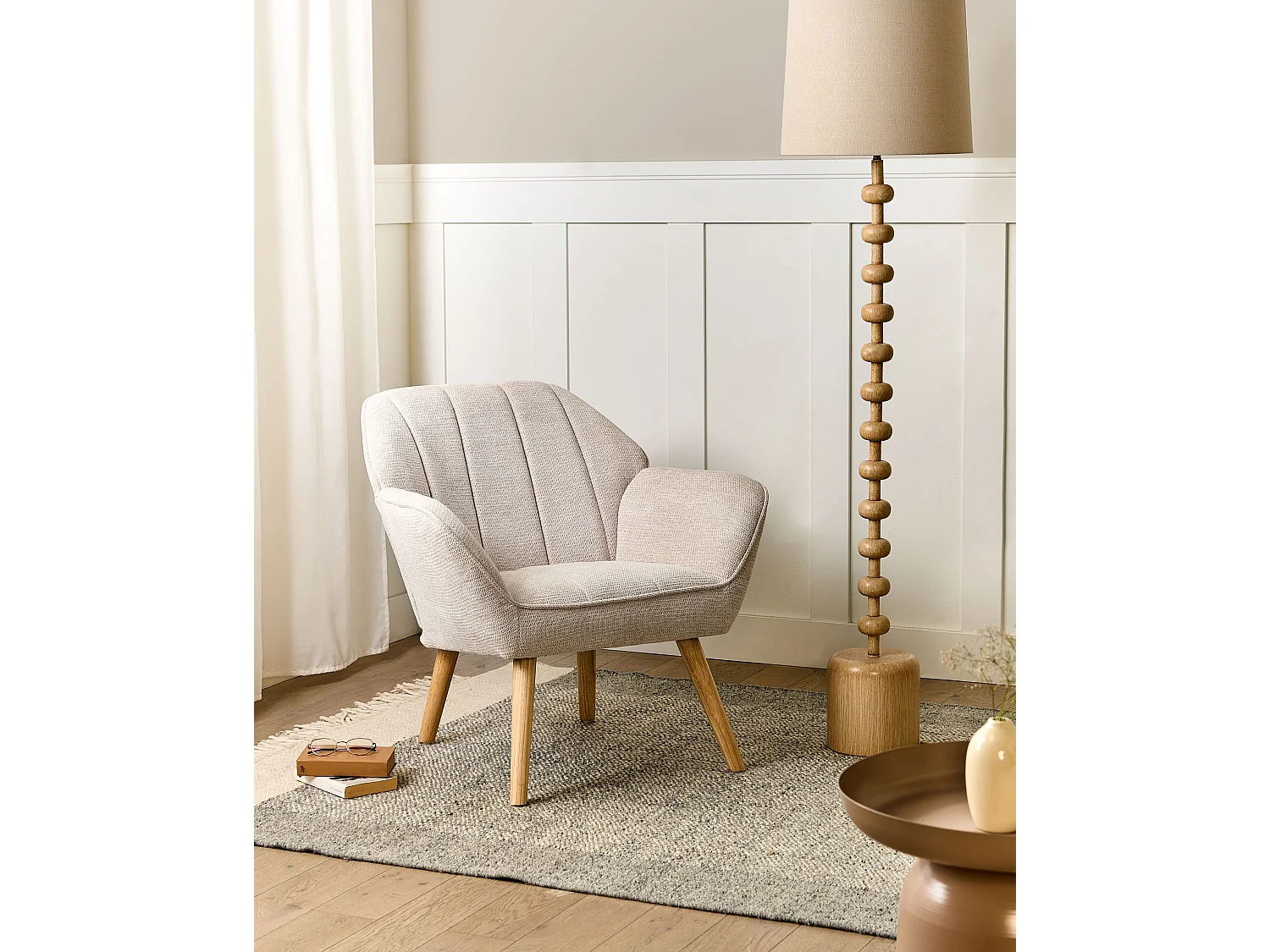 Armchair TORUD Fabric Light Beige
