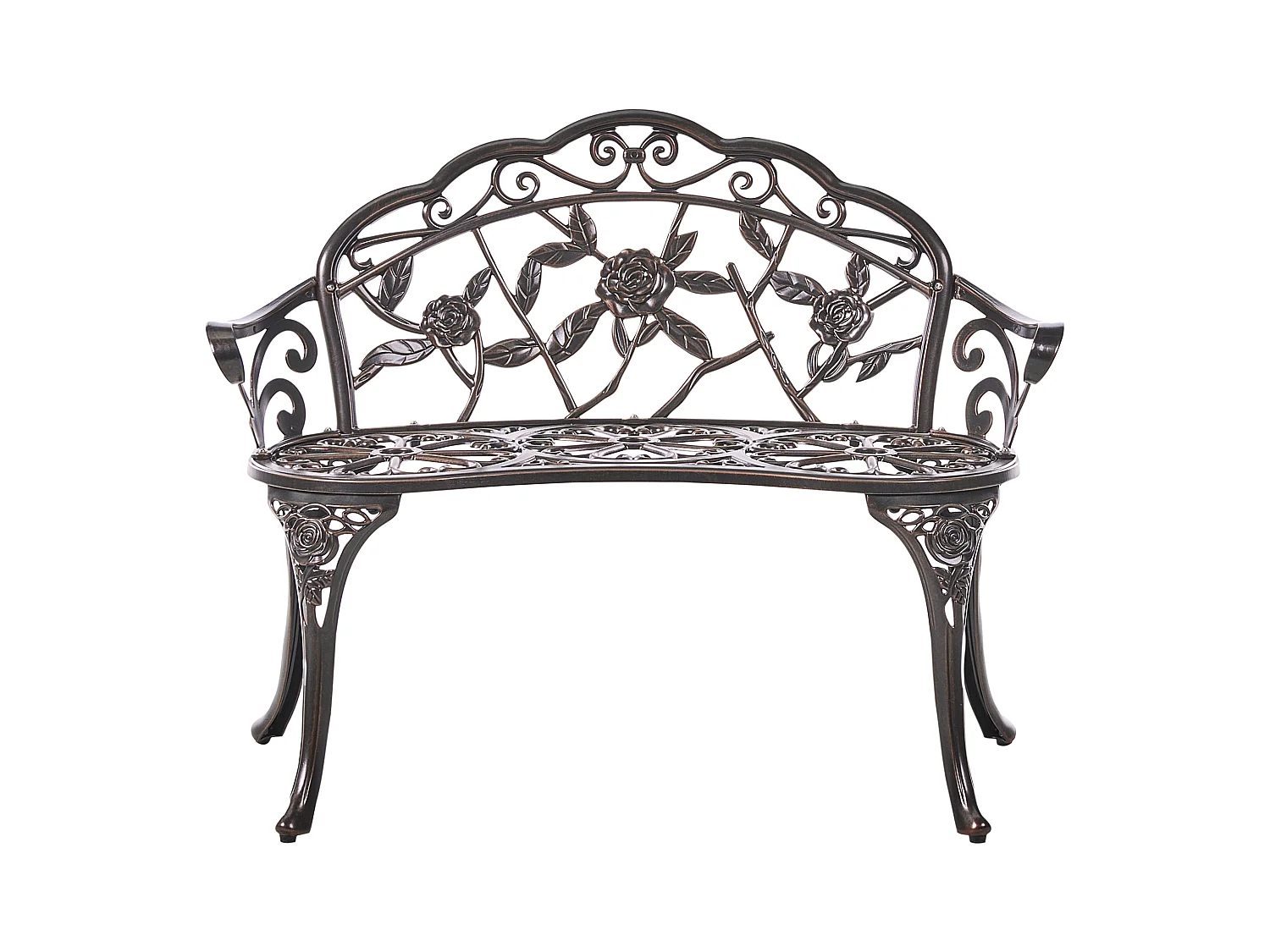 Banc de jardin PIURA 88 cm Métal Marron foncé