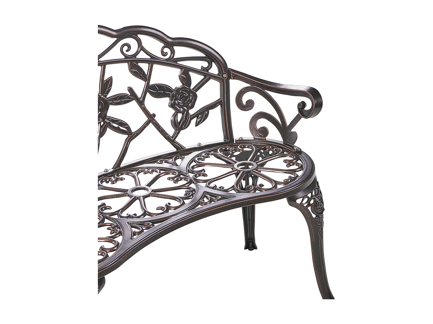 Banc de jardin PIURA 88 cm Métal Marron foncé