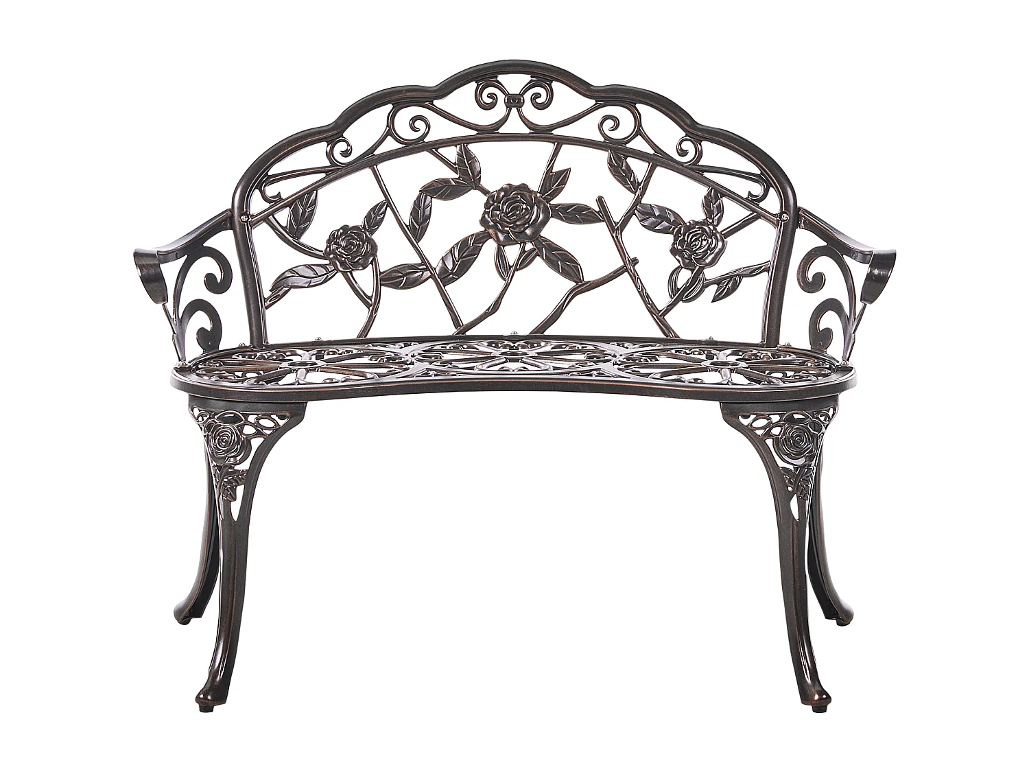 Banc de jardin PIURA 88 cm Métal Marron foncé