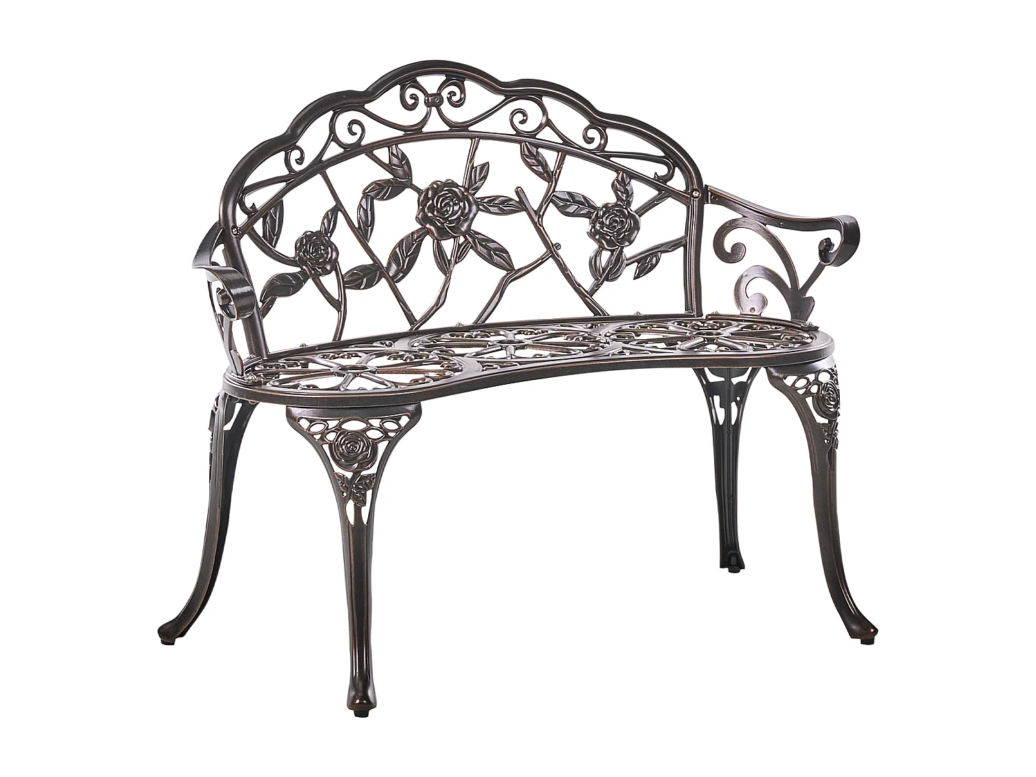 Banc de jardin PIURA 88 cm Métal Marron foncé