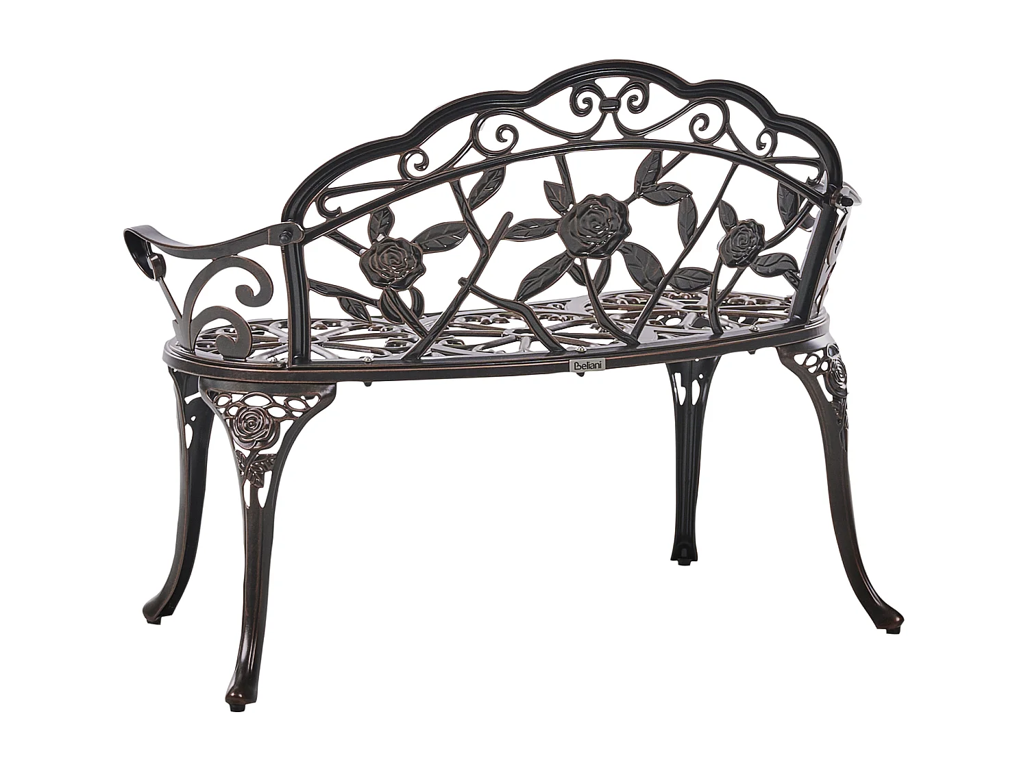 Banc de jardin PIURA 88 cm Métal Marron foncé