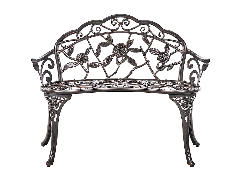 Banc de jardin PIURA 88 cm Métal Marron foncé