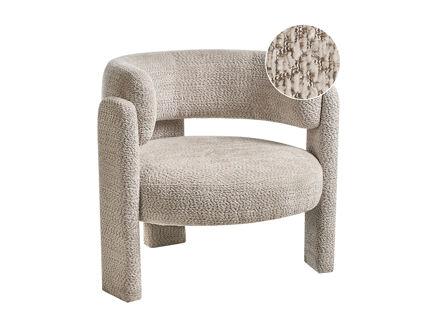 Fauteuil BUREA Tissu chenille Beige clair