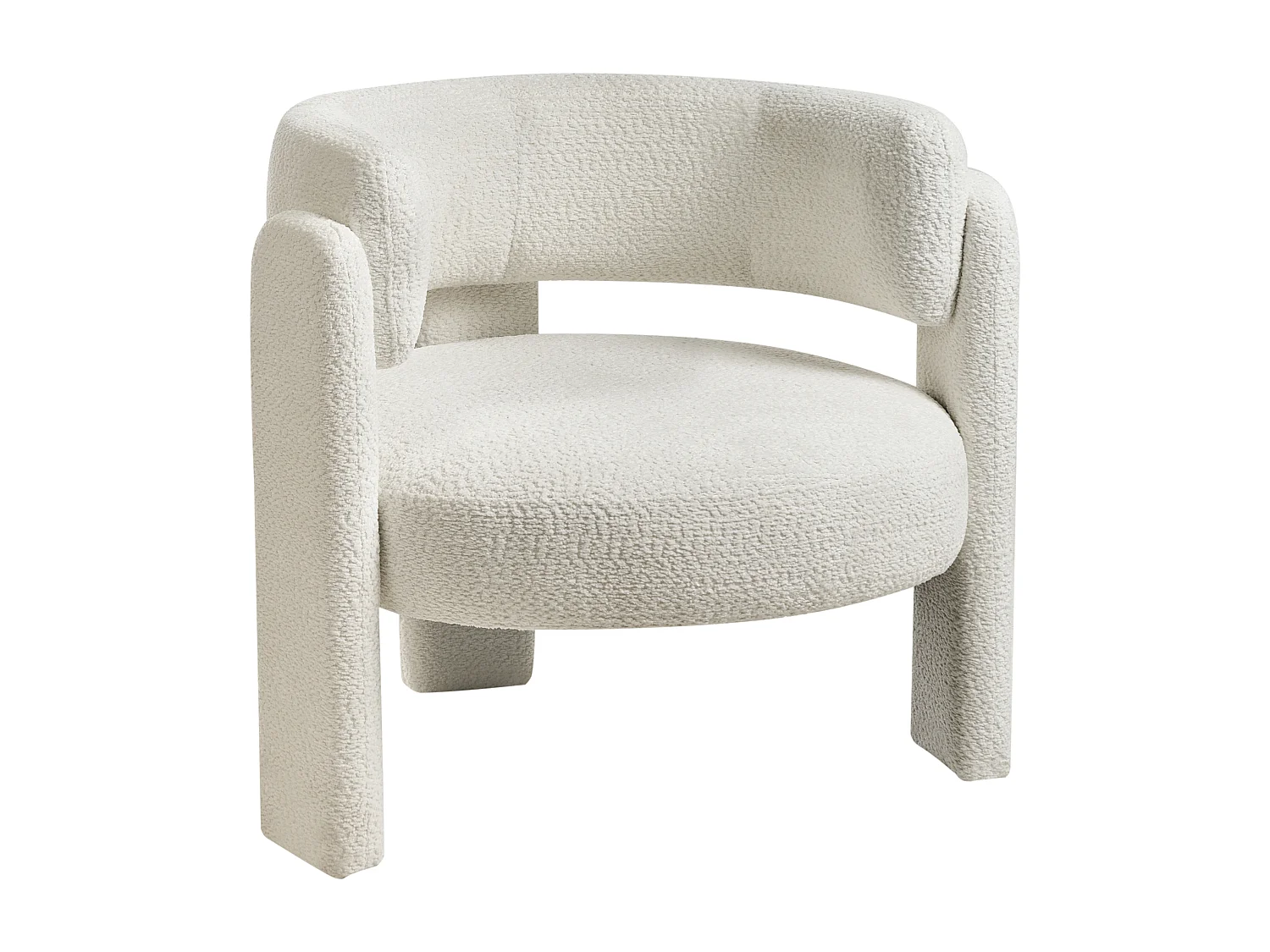 Fauteuil BUREA Tissu chenille Blanc cassé