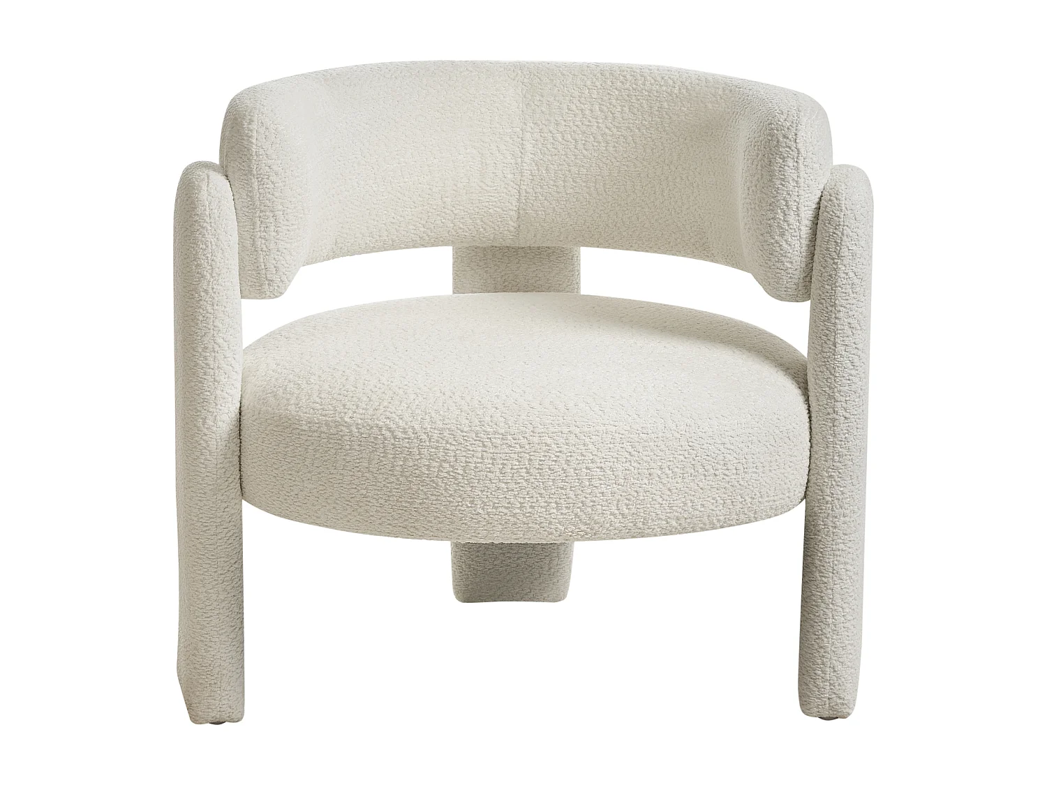 Fauteuil BUREA Tissu chenille Blanc cassé