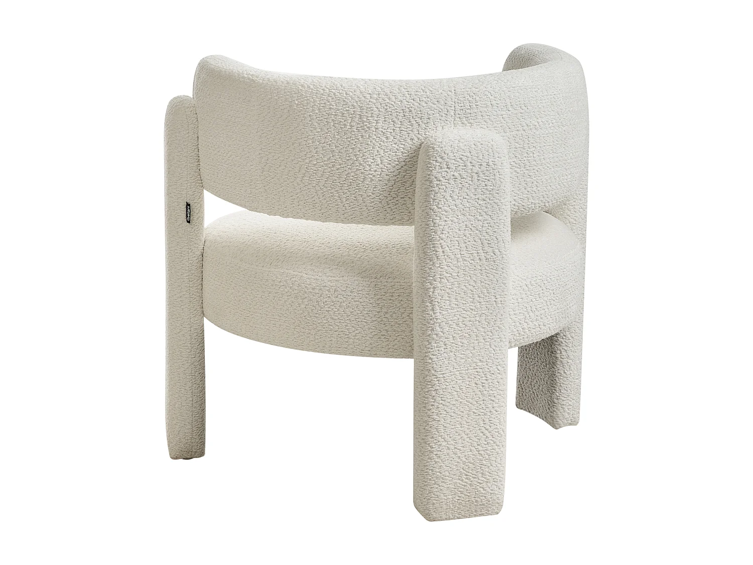 Fauteuil BUREA Tissu chenille Blanc cassé