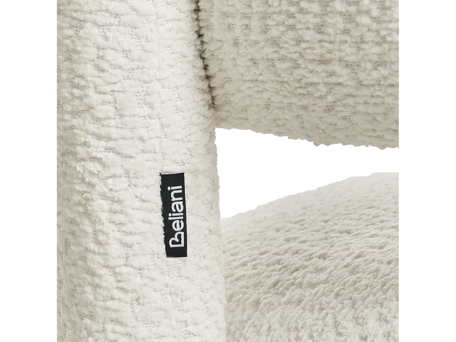 Fauteuil BUREA Tissu chenille Blanc cassé