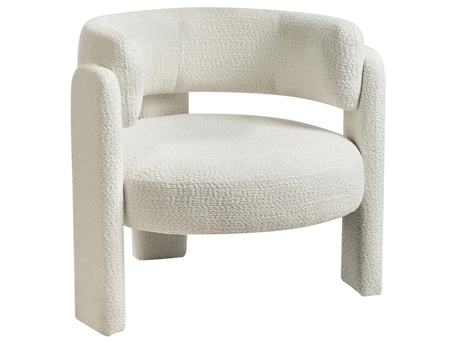 Fauteuil BUREA Tissu chenille Blanc cassé