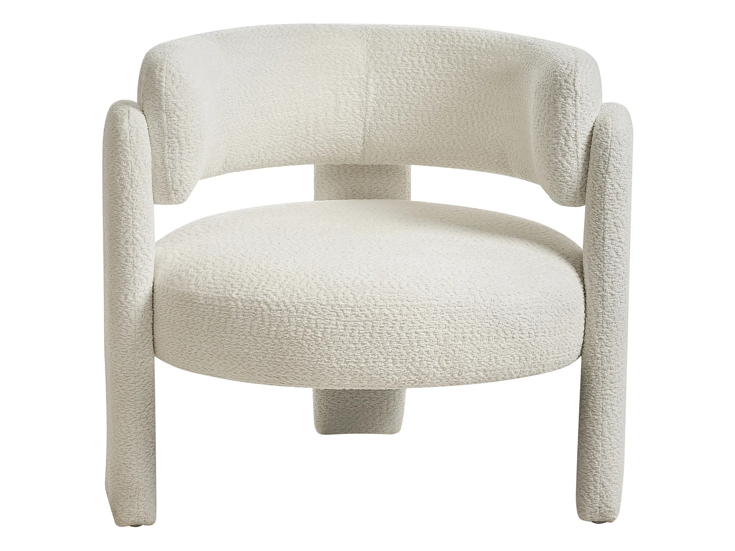 Fauteuil BUREA Tissu chenille Blanc cassé