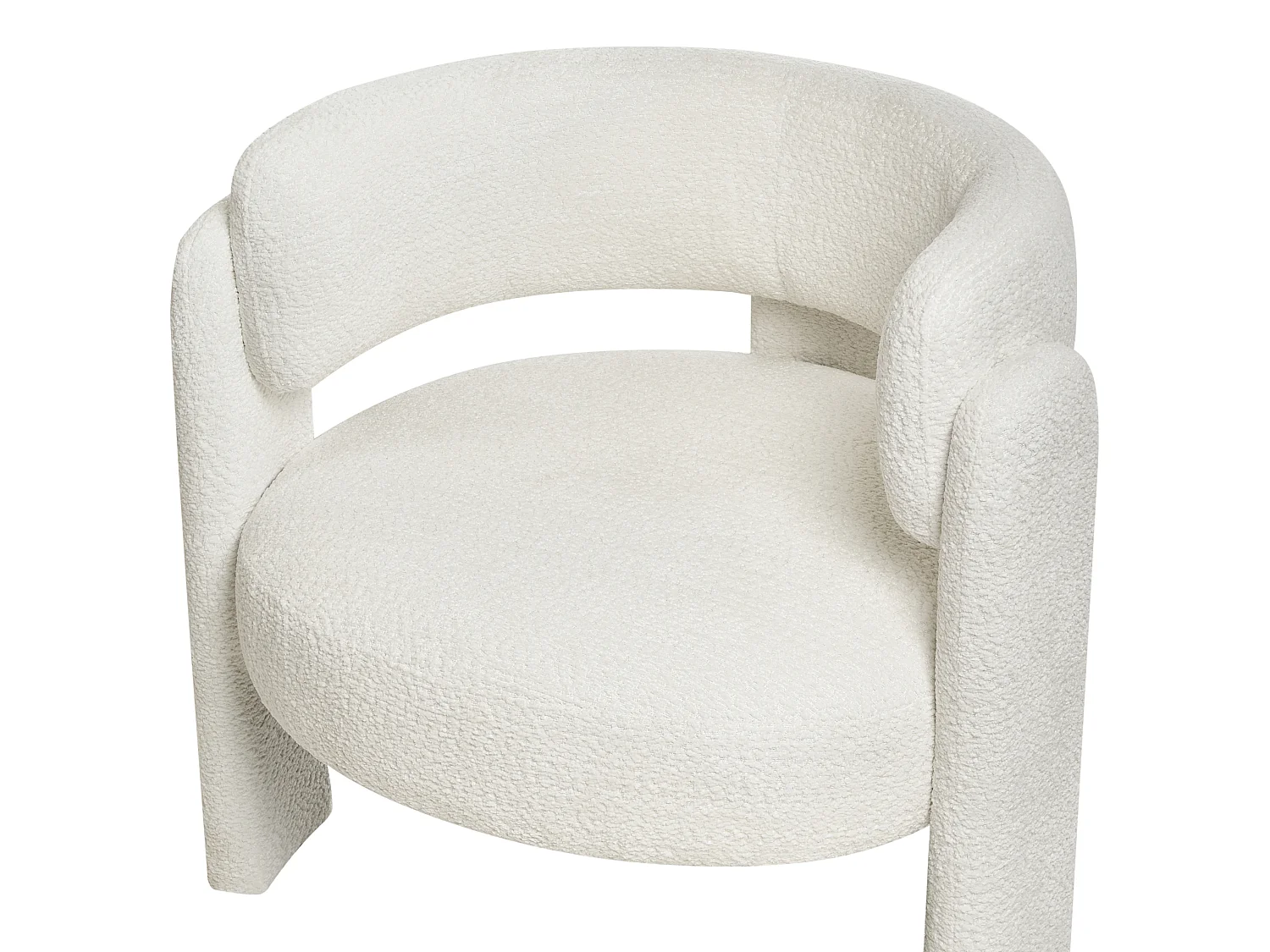 Fauteuil BUREA Tissu chenille Blanc cassé