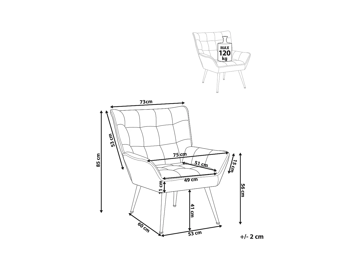 Fauteuil BELLINGMO Tissu Beige clair