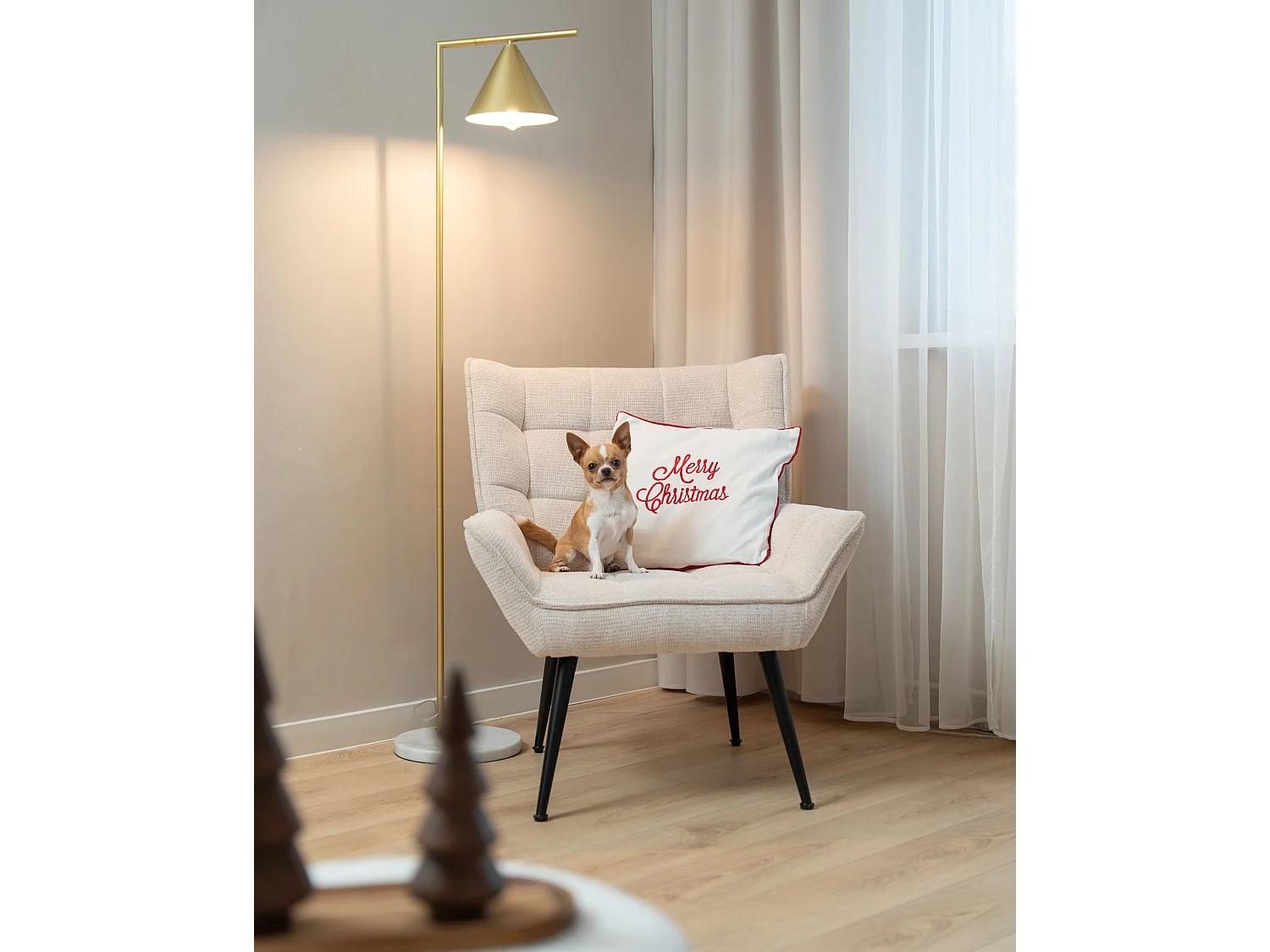 Armchair BELLINGMO Fabric Light Beige