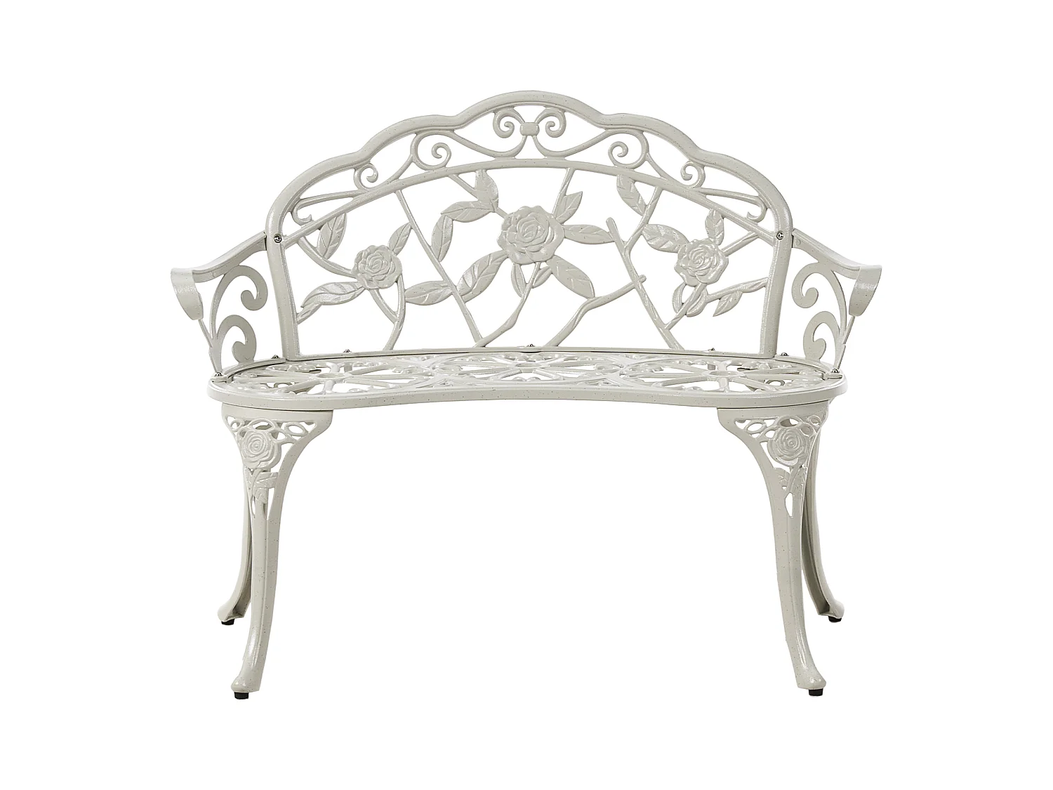 Banc de jardin PIURA 88 cm Métal Blanc