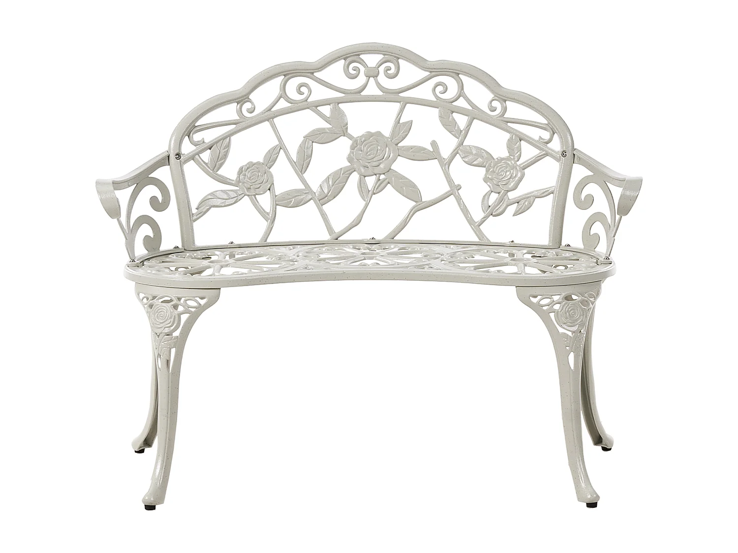 Banc de jardin PIURA 88 cm Métal Blanc