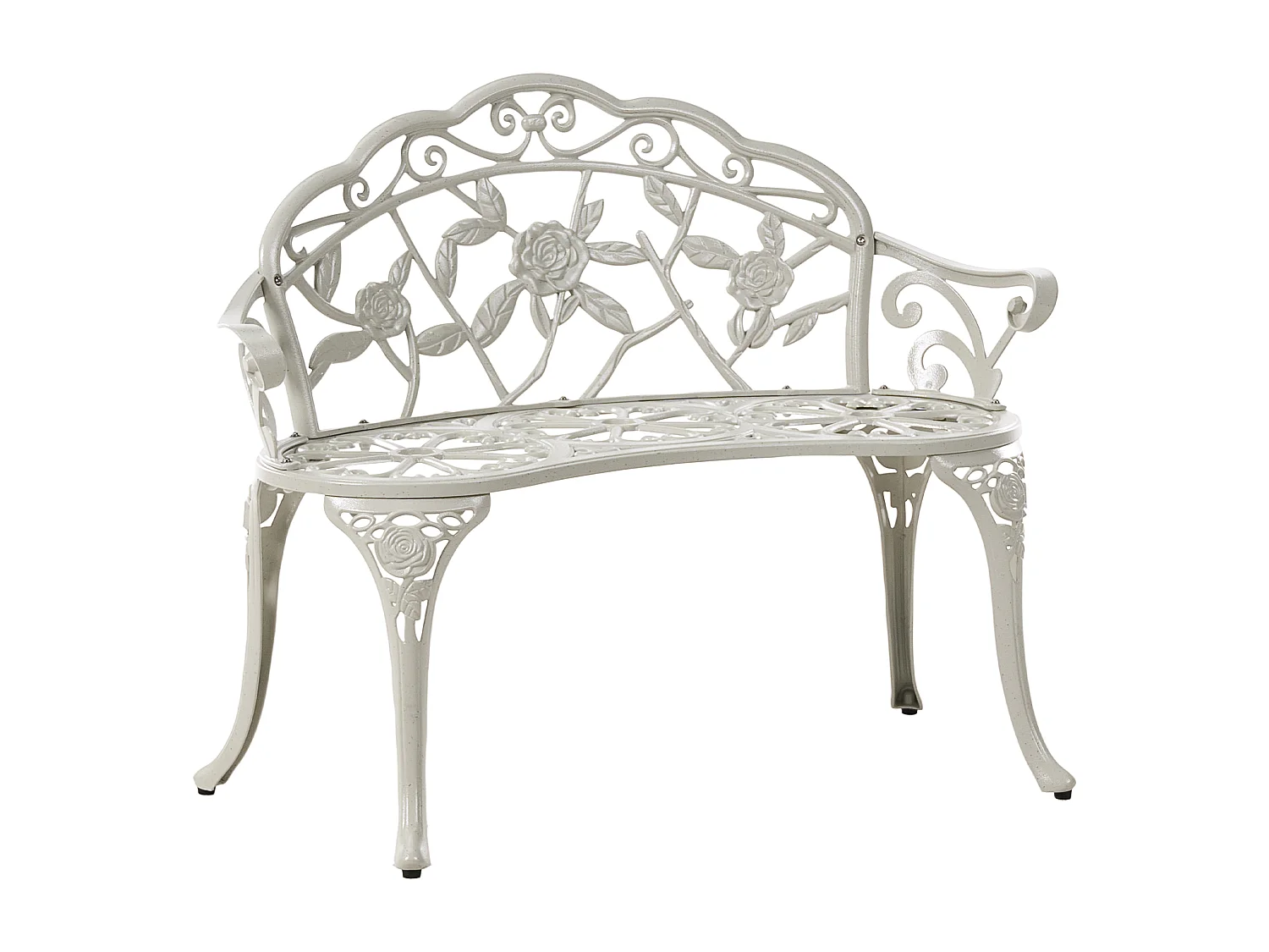 Banc de jardin PIURA 88 cm Métal Blanc