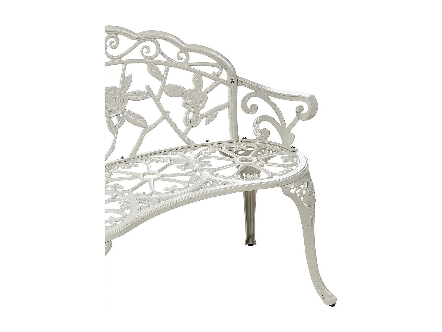 Banc de jardin PIURA 88 cm Métal Blanc