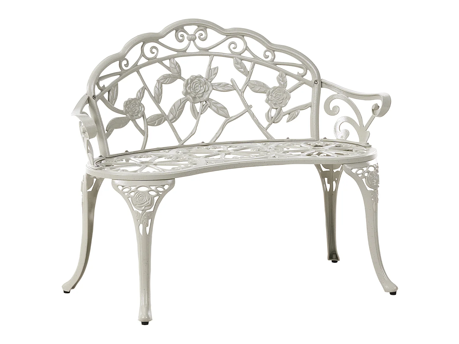 Banc de jardin PIURA 88 cm Métal Blanc