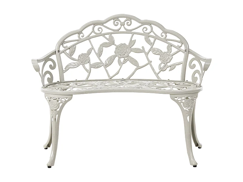 Banc de jardin PIURA 88 cm Métal Blanc