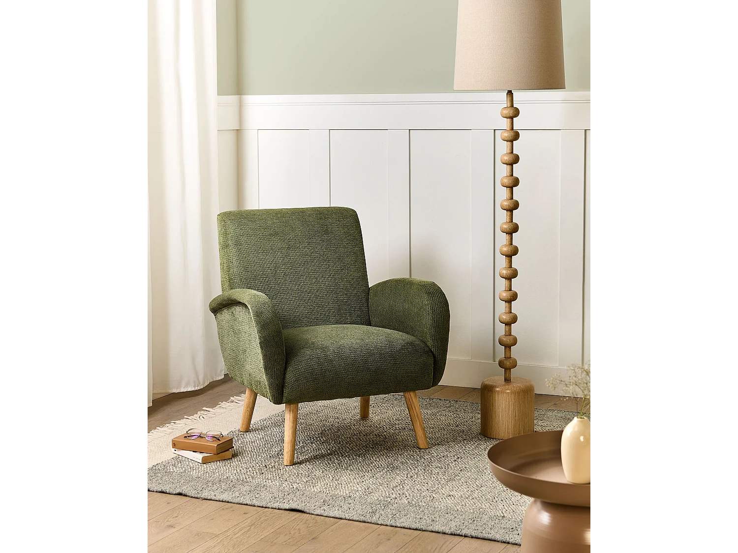 Fauteuil PLASSEN Tissu Vert