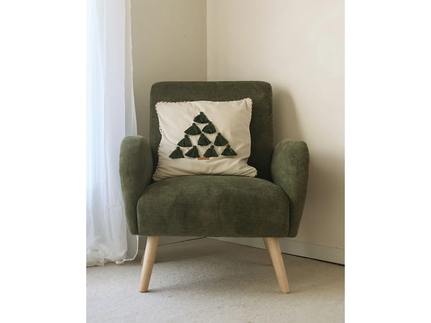 Fauteuil PLASSEN Tissu Vert