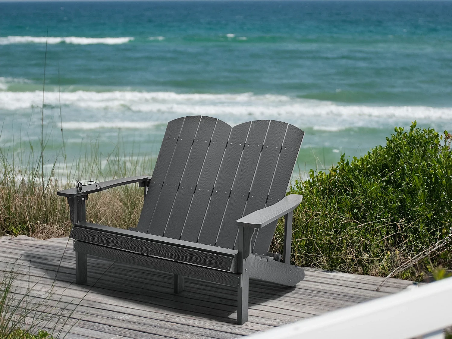 Banc de jardin ADIRONDACK 125 cm Gris foncé