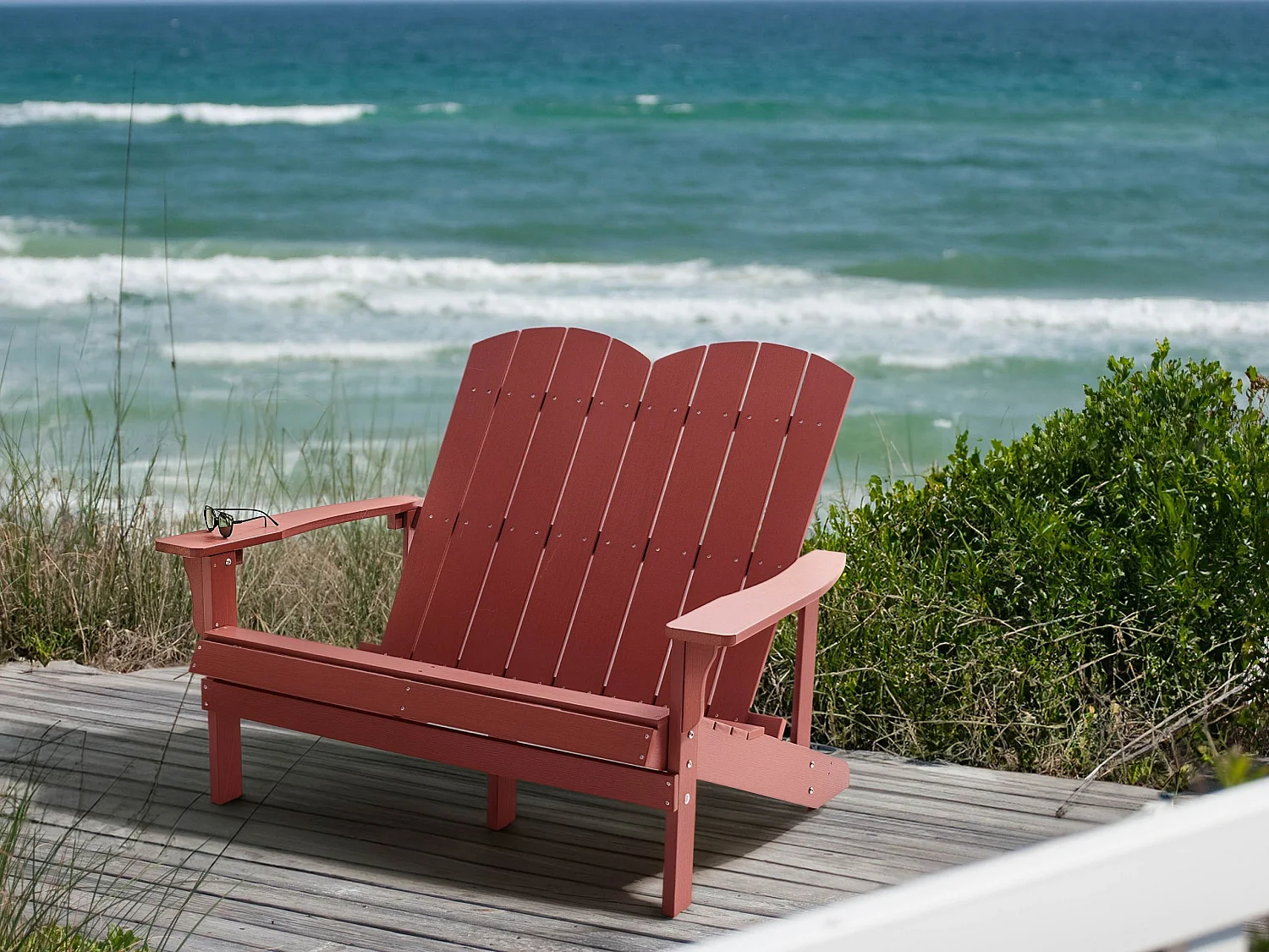 Banc de jardin ADIRONDACK 125 cm Rouge