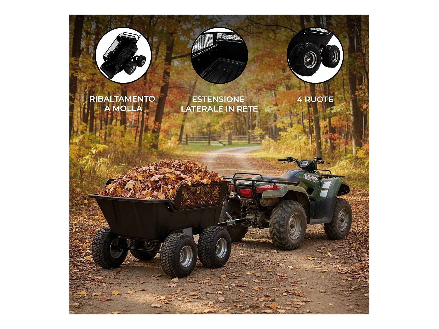 ATV Trailer met Kantelfunctie - 4 Wielen