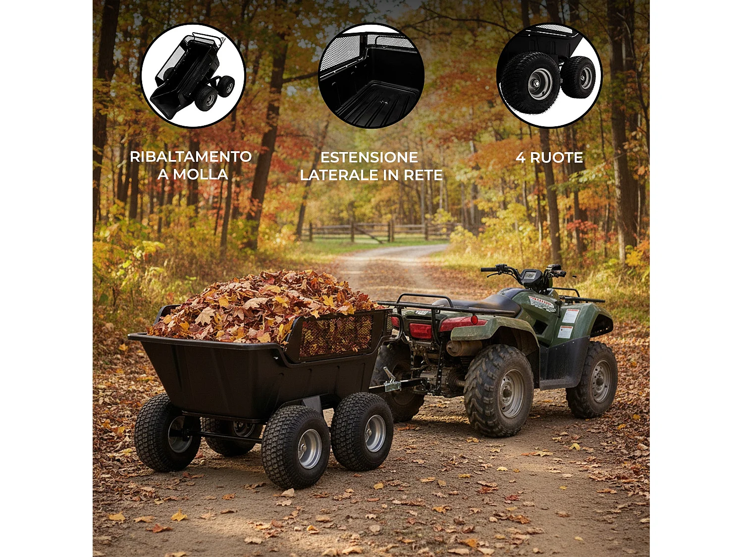 ATV Trailer met Kantelfunctie - 4 Wielen