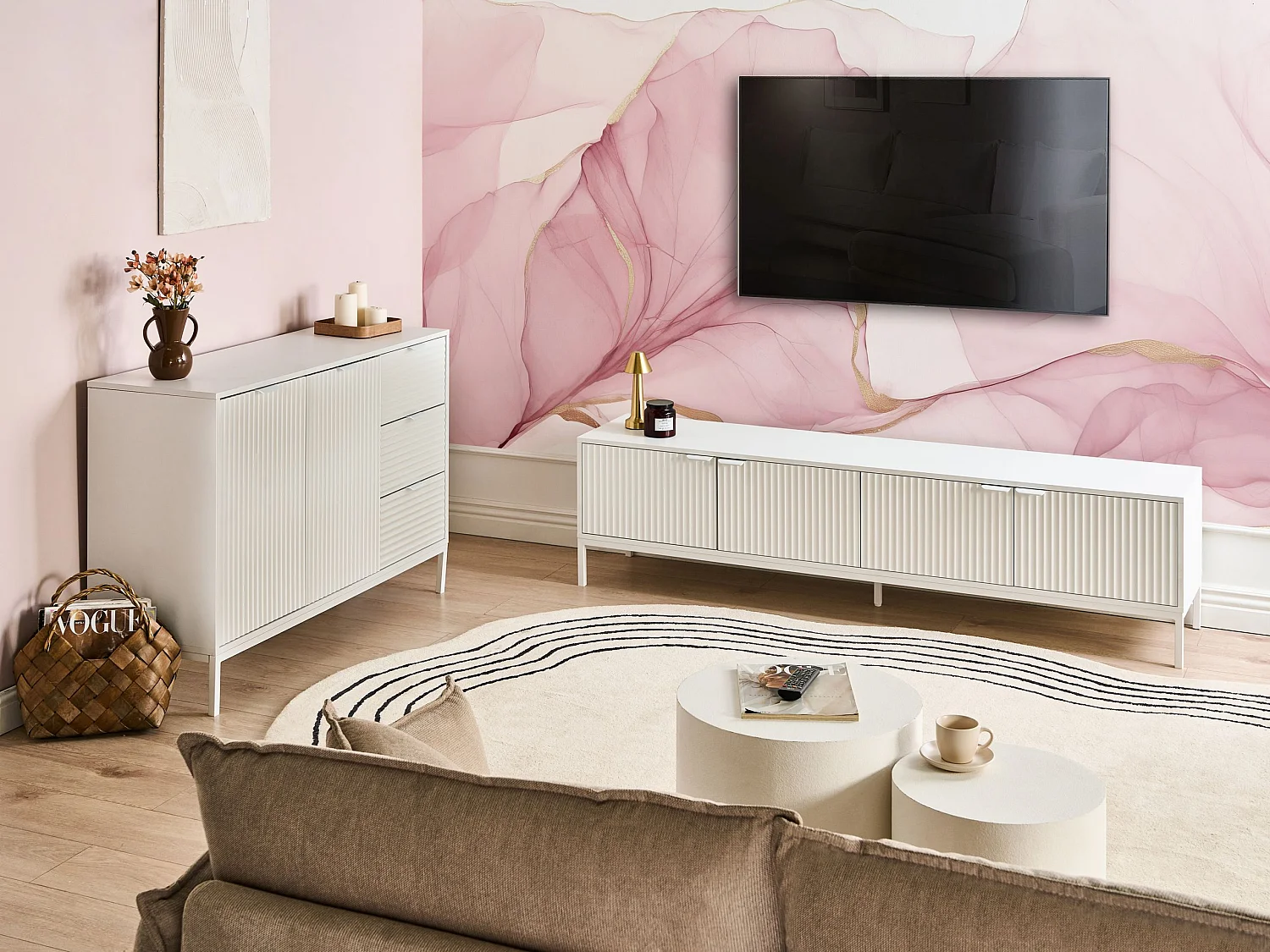 Meuble TV ADELAIDE Blanc