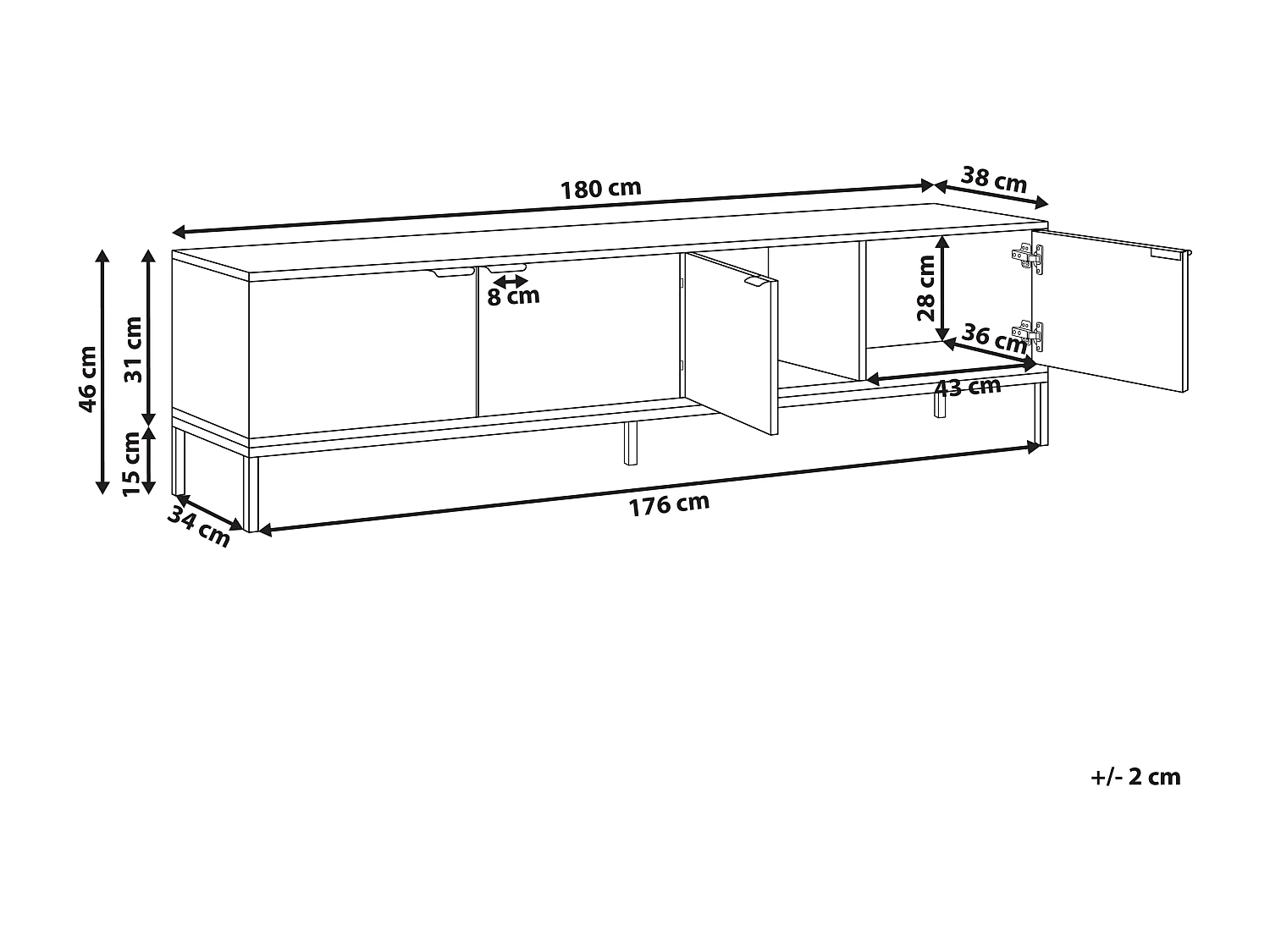 Meuble TV ADELAIDE Blanc