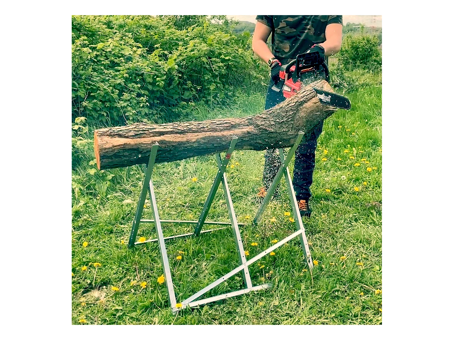 Tréteau pour bûches 80cm, max 150kg - Elem Garden Technic