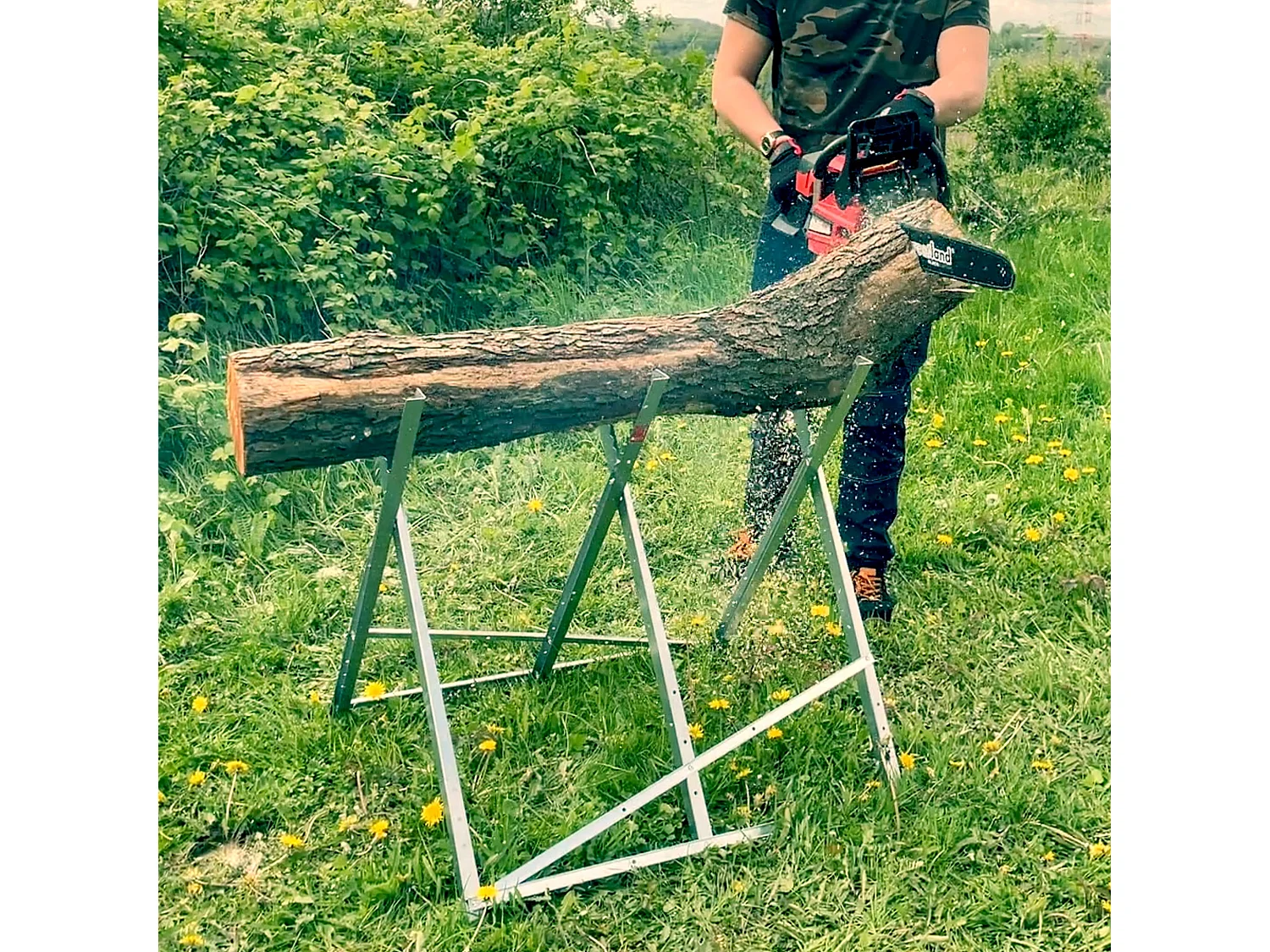 Holzständer für Holzscheite 80cm, max. 150kg - 3 Winkelpositionen - Elem Garden Technic