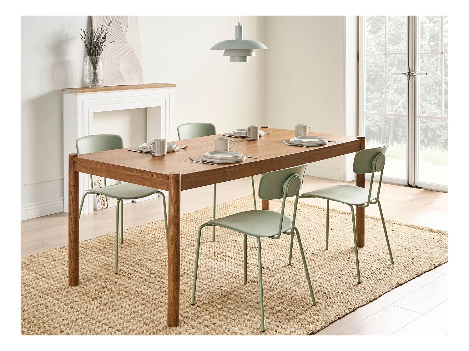 Table de repas FONDIS Chêne foncé 180 cm 80 cm