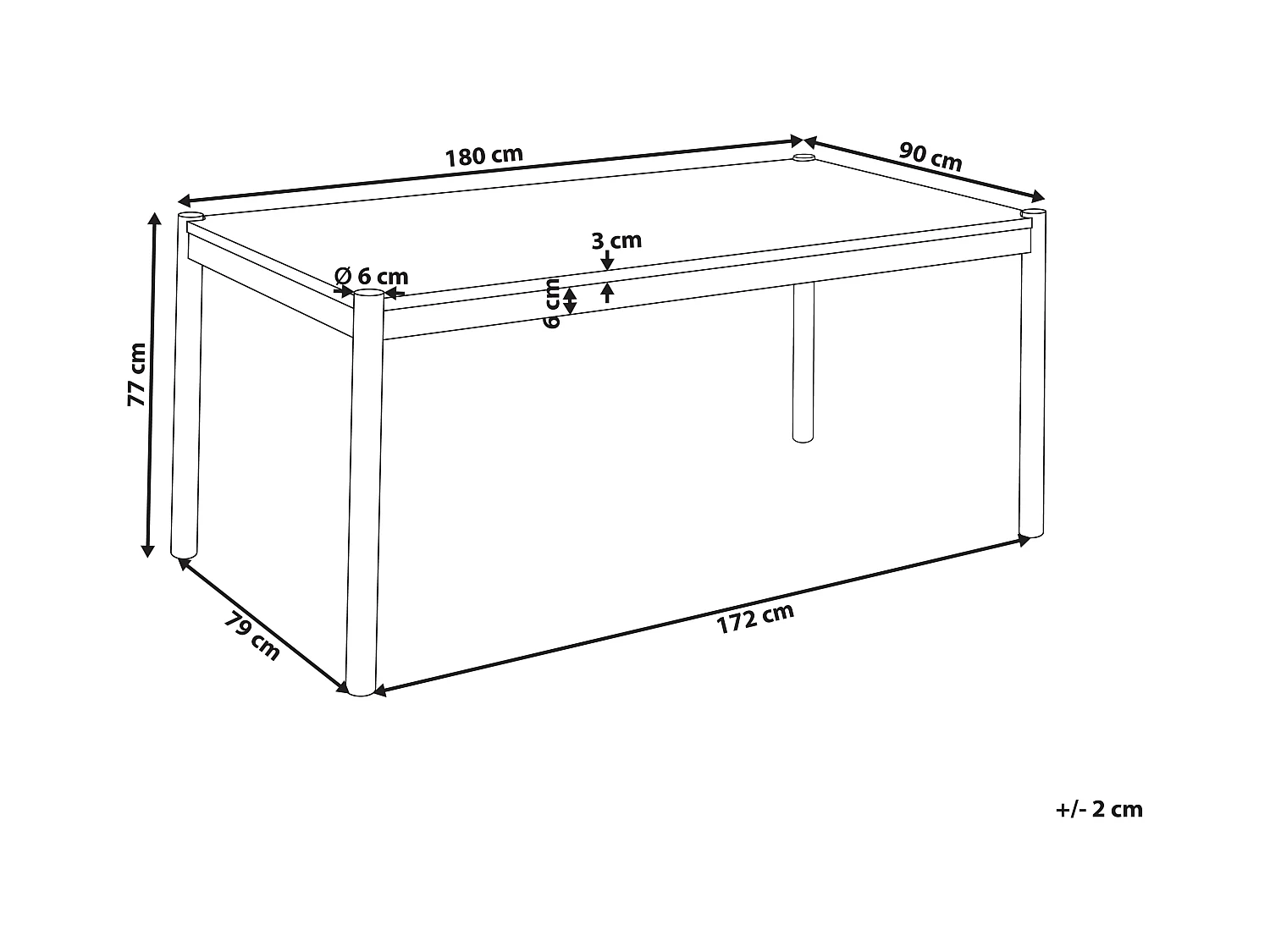Table de repas FONDIS Chêne foncé 180 cm 80 cm