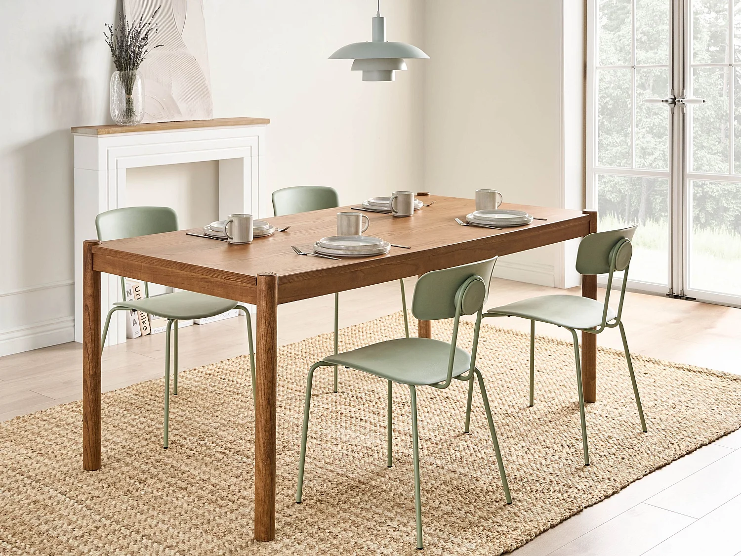 Table de repas FONDIS Chêne foncé 180 cm 80 cm