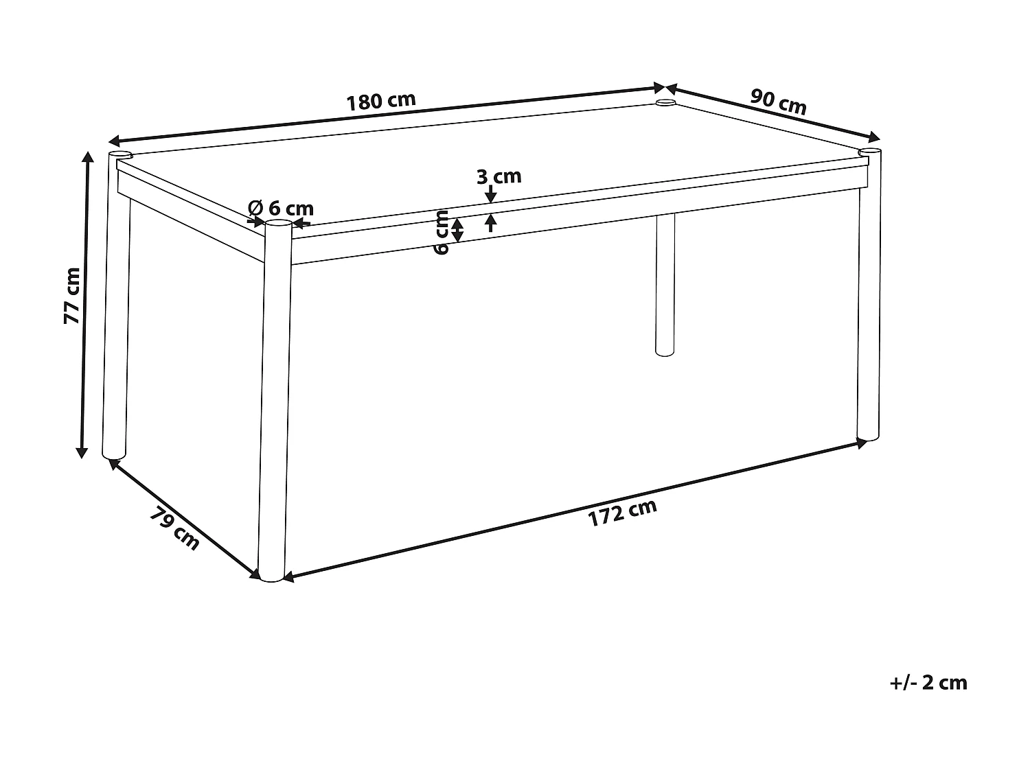 Table de repas FONDIS Chêne foncé 180 cm 80 cm