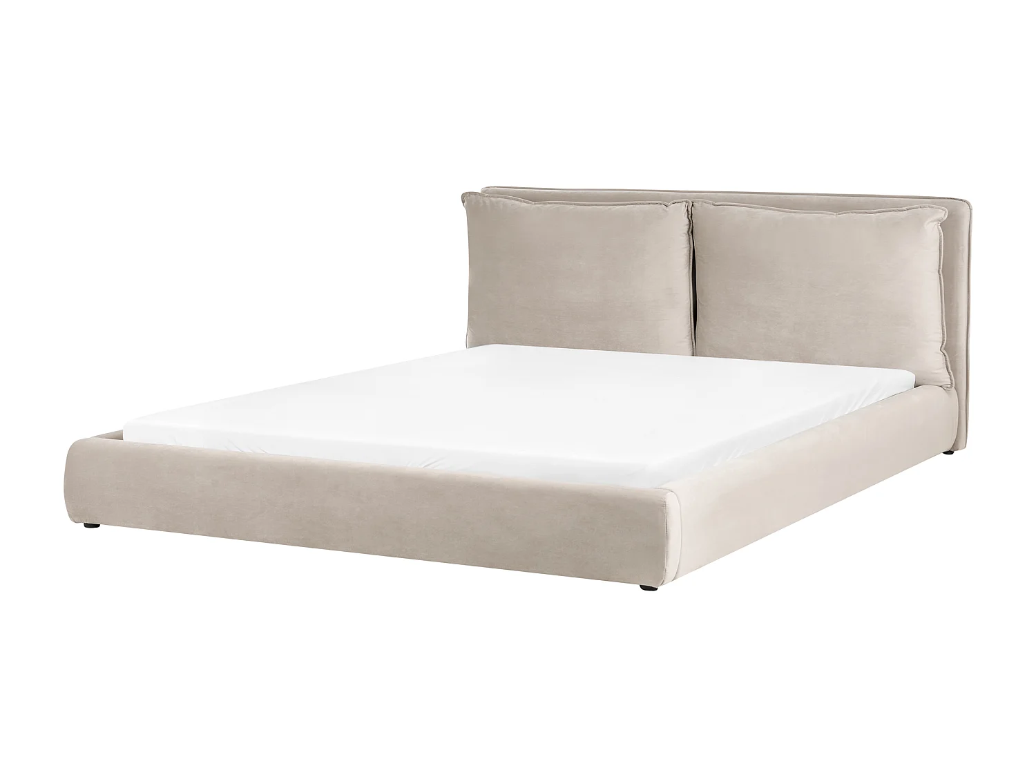 Lit à eau Velours BAJONNA 180 x 200 cm Taupe