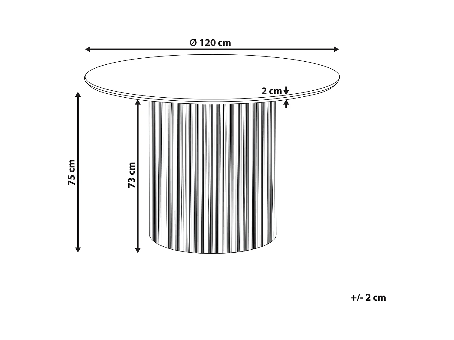 Table de repas SHEHO Marron clair 120 cm 120 cm