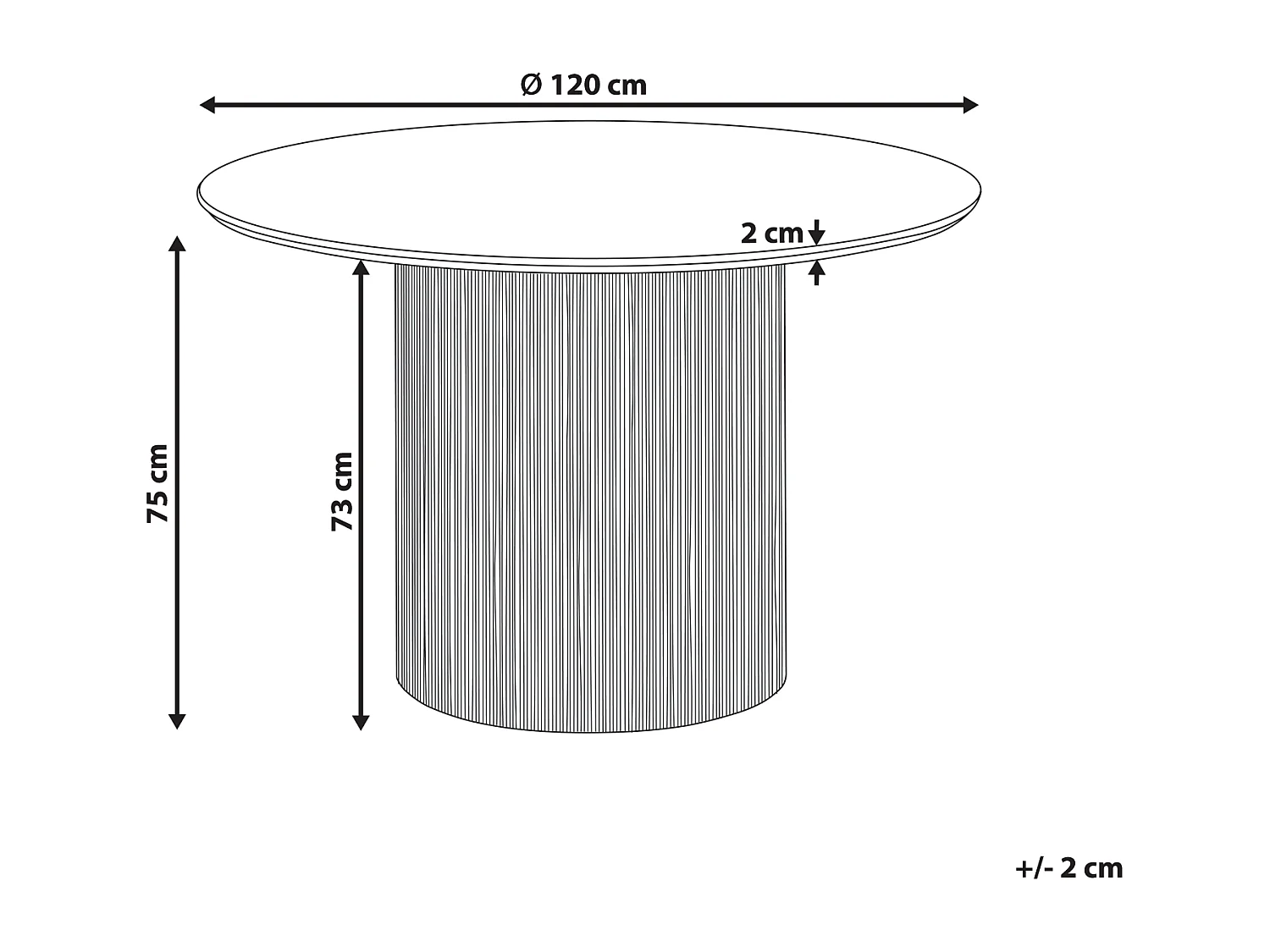 Table de repas SHEHO Marron clair 120 cm 120 cm