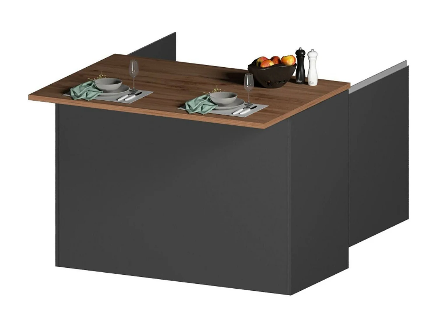 Cuisine Complète Appiah, Modulable Fabriquée en Italie, Noir Anthracite