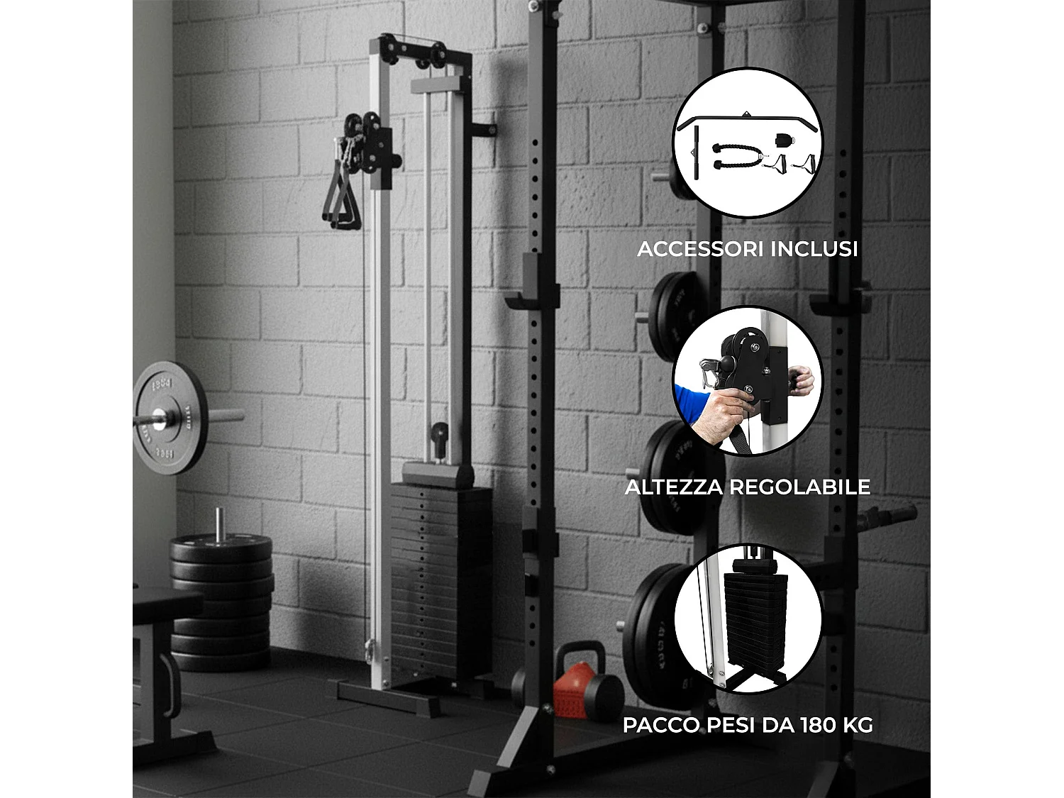 Máquina de Cable de Polea para pared - Bloque de Pesas 80 kg