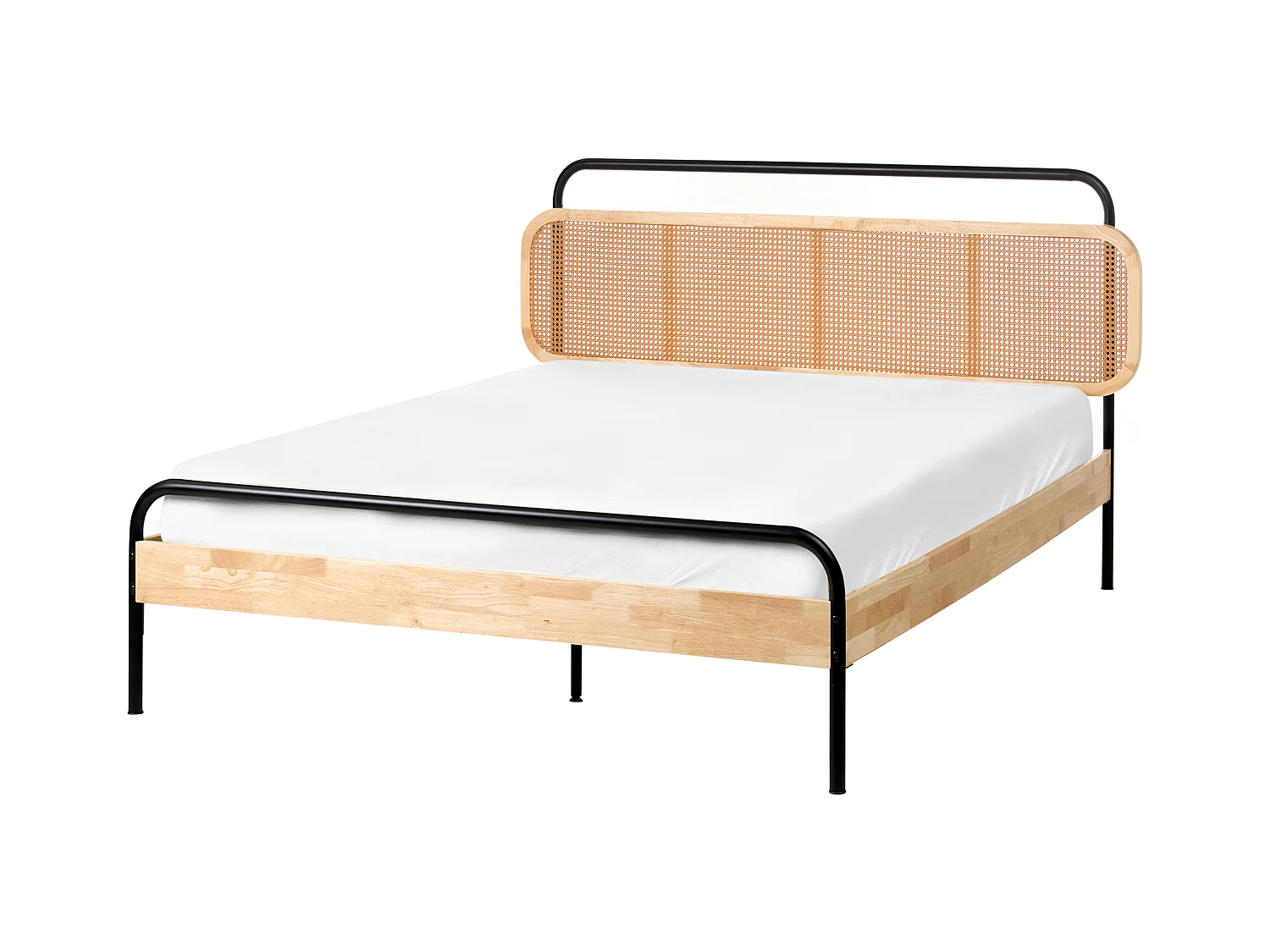 Lit avec sommier Rotin BOUSSICOURT 140 x 200 cm Marron clair